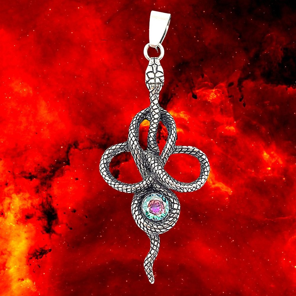 Stainless Steel Snake Shape Pendant Necklace